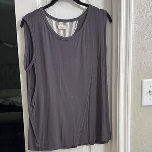 POL Charcoal Sleeveless Muscle Tee